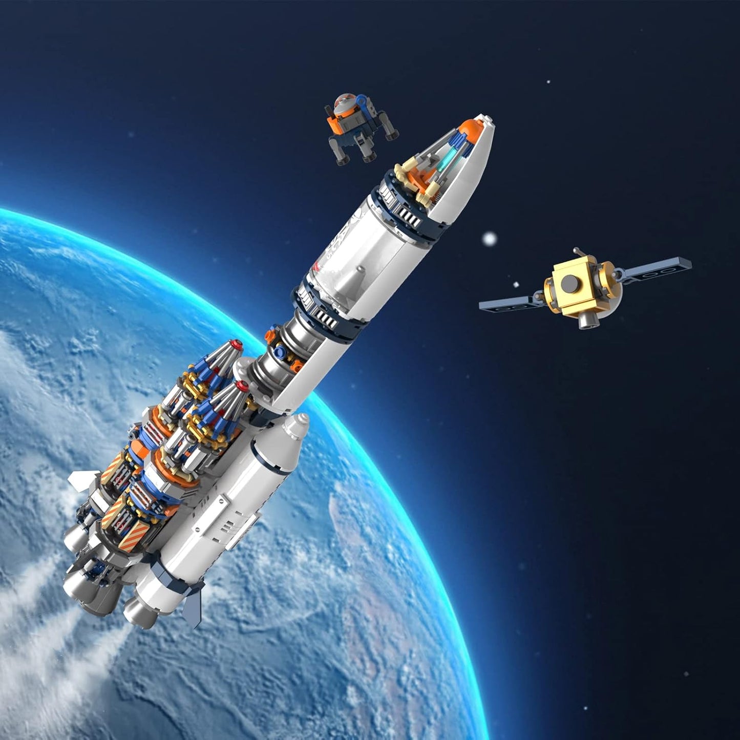 JMBricklayer Space Rocket Building Sets for Boys 8-14 Adults 70110, Spaceship Exploration Space Toys, Space Shuttle Rocket Ship Collectible Display Model Set, Gifts for Adults Boys Girls Age 8+