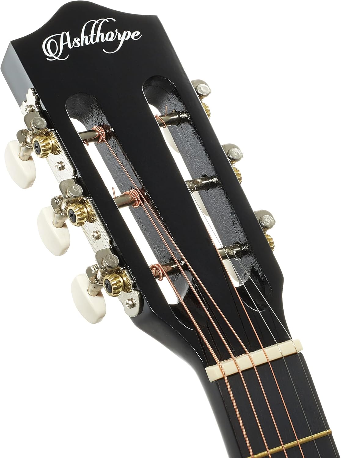 Ashthorpe 30-inch Beginner Acoustic Guitar Package (Black), Basic Starter Kit w/Gig Bag, Strings, Strap, Tuner, Picks