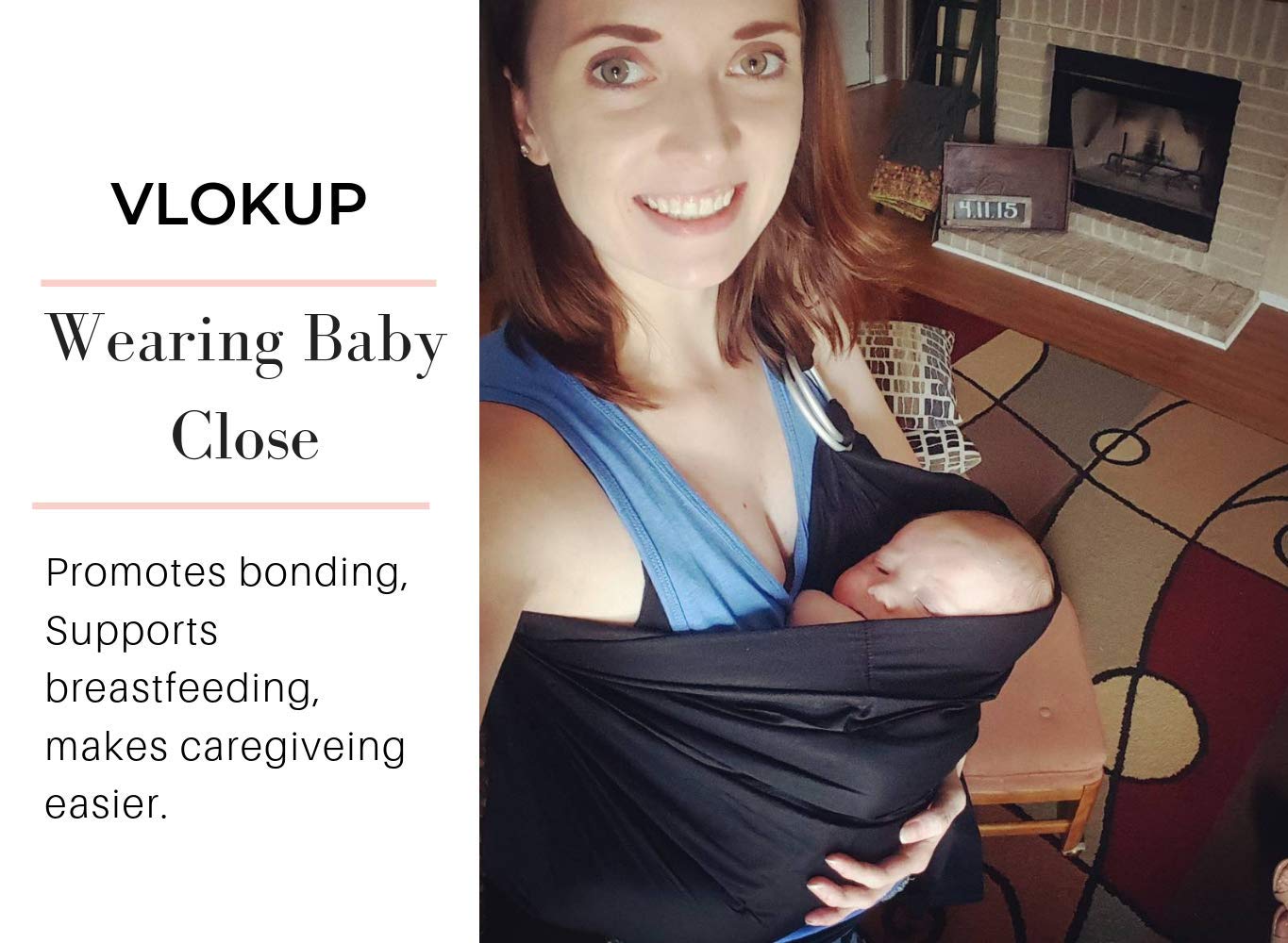 Ring Sling Baby Carrier, Soft Cotton Baby Sling Carrier Newborn to Toddler, Baby Wrap Carrier for Plus Size Parents, Perfect Shower Gift, Black