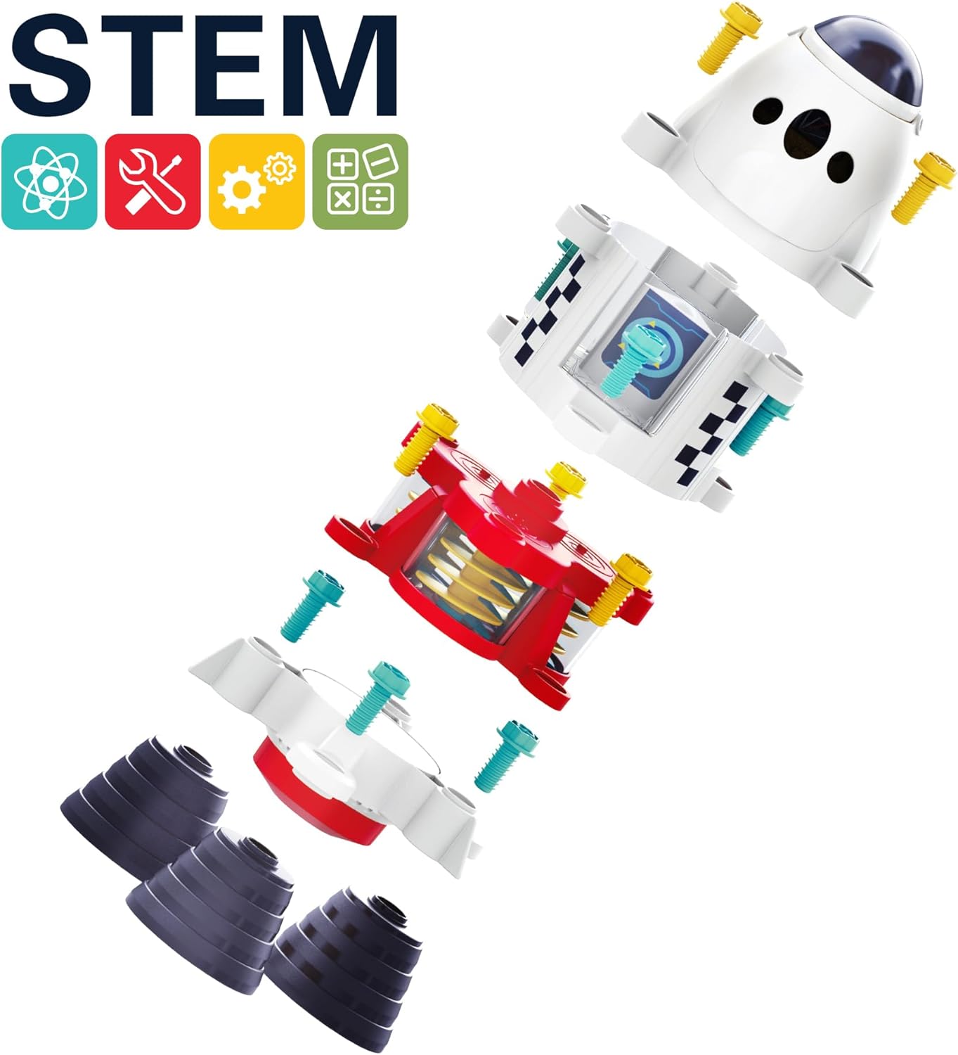 iPlay, iLearn Rocket Space Toys, Kids Spaceship Playset W/Space Shuttle, 2 Astronauts, Educational STEM Take Apart Outer Space Adventure W/Electric Drill, Gift for 3 4 5 6 7 8 Year Old Boy Girl