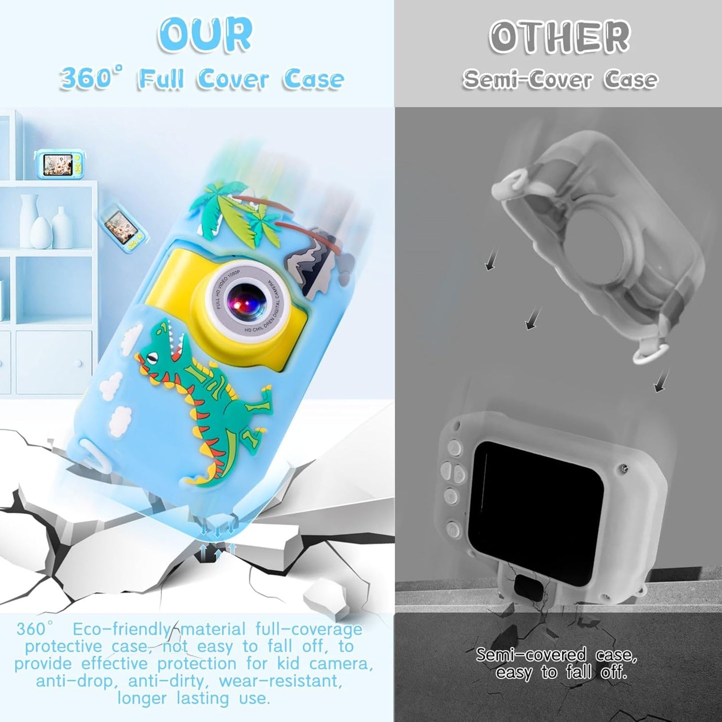 Kids Camera, Toddler Kid Digital Camera with 180°Flip Lens & 2.4in IPS Screen, Birthday Festival Gifts Present Toy for 4 5 6 7 8 9 10 11 Year Old Girls/Boys, 32 GB Card Included, X101