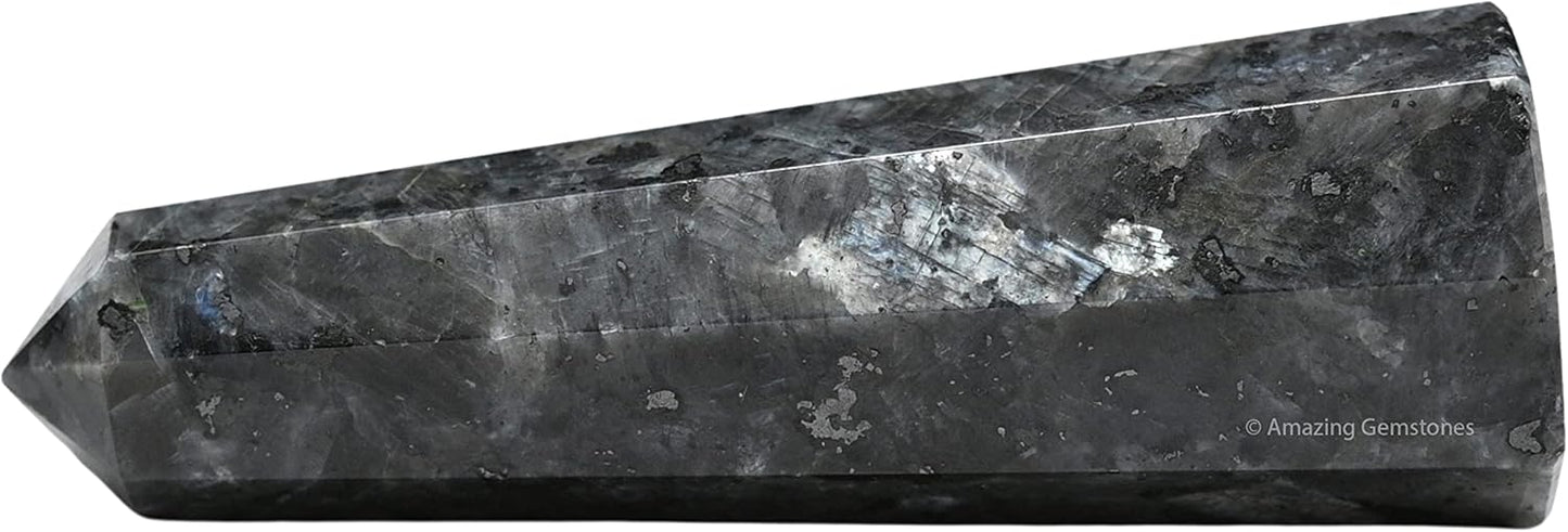 Amazing Gemstone Larvikite Crystal Towers ~ Natural Healing Crystal Point Obelisk for Reiki Healing and Crystal Grid (3- Inch)