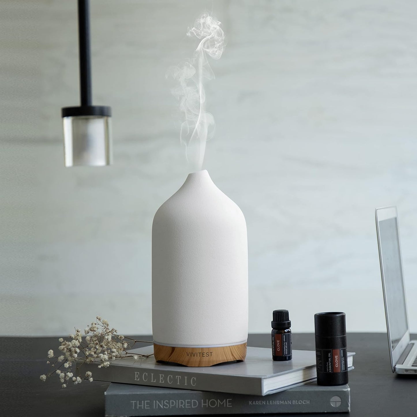 VIVITEST Aromatherapy Diffuser,250ML Ceramic Ultrasonic Essential Oil Diffuser for Aromatherapy (250ML)