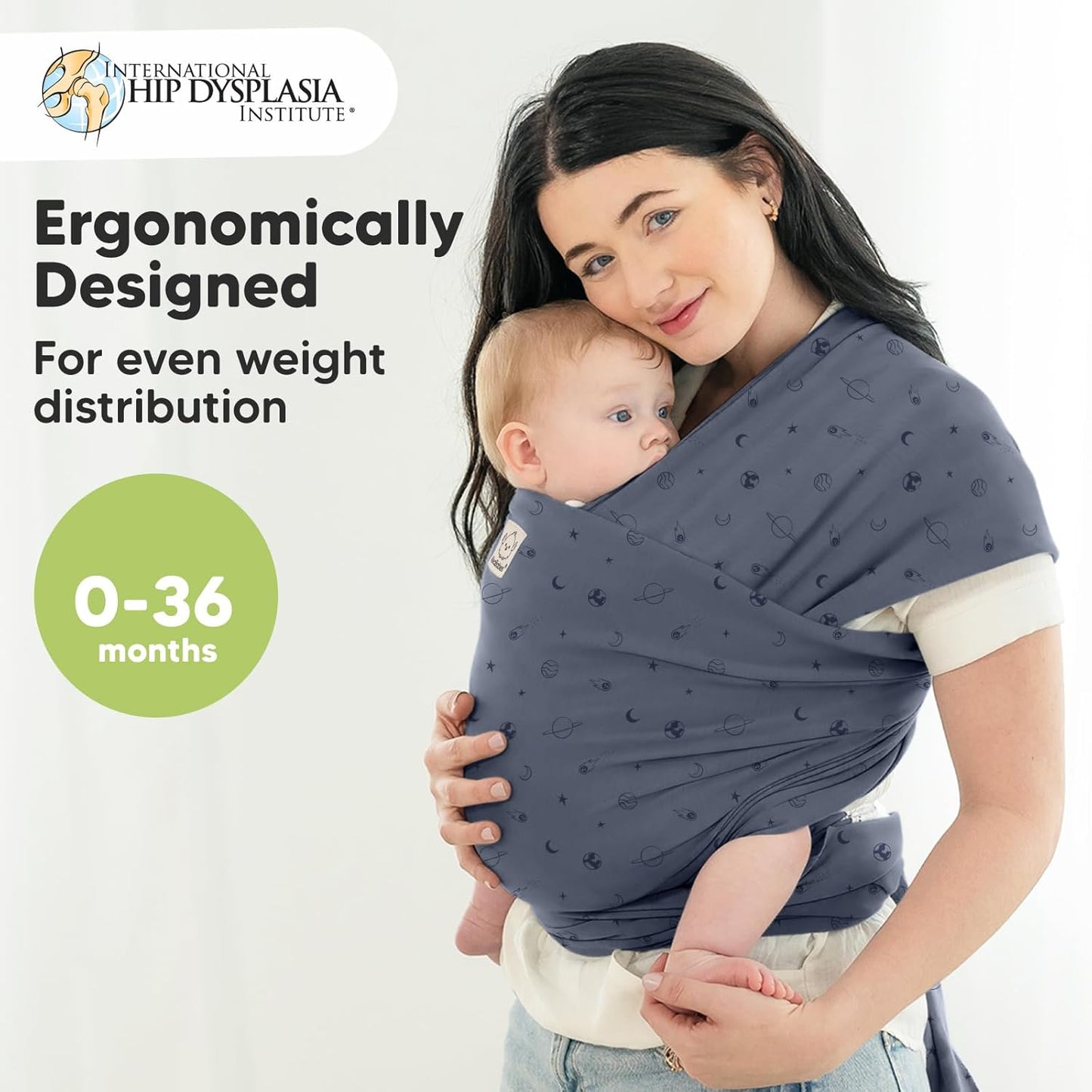 KeaBabies Baby Wrap Carrier - All in 1 Original Baby Carrier Newborn to Toddler Sling, Easy to Wear, Hands Free Bonding, Lightweight, Breathable Infant Wraps (Planets)