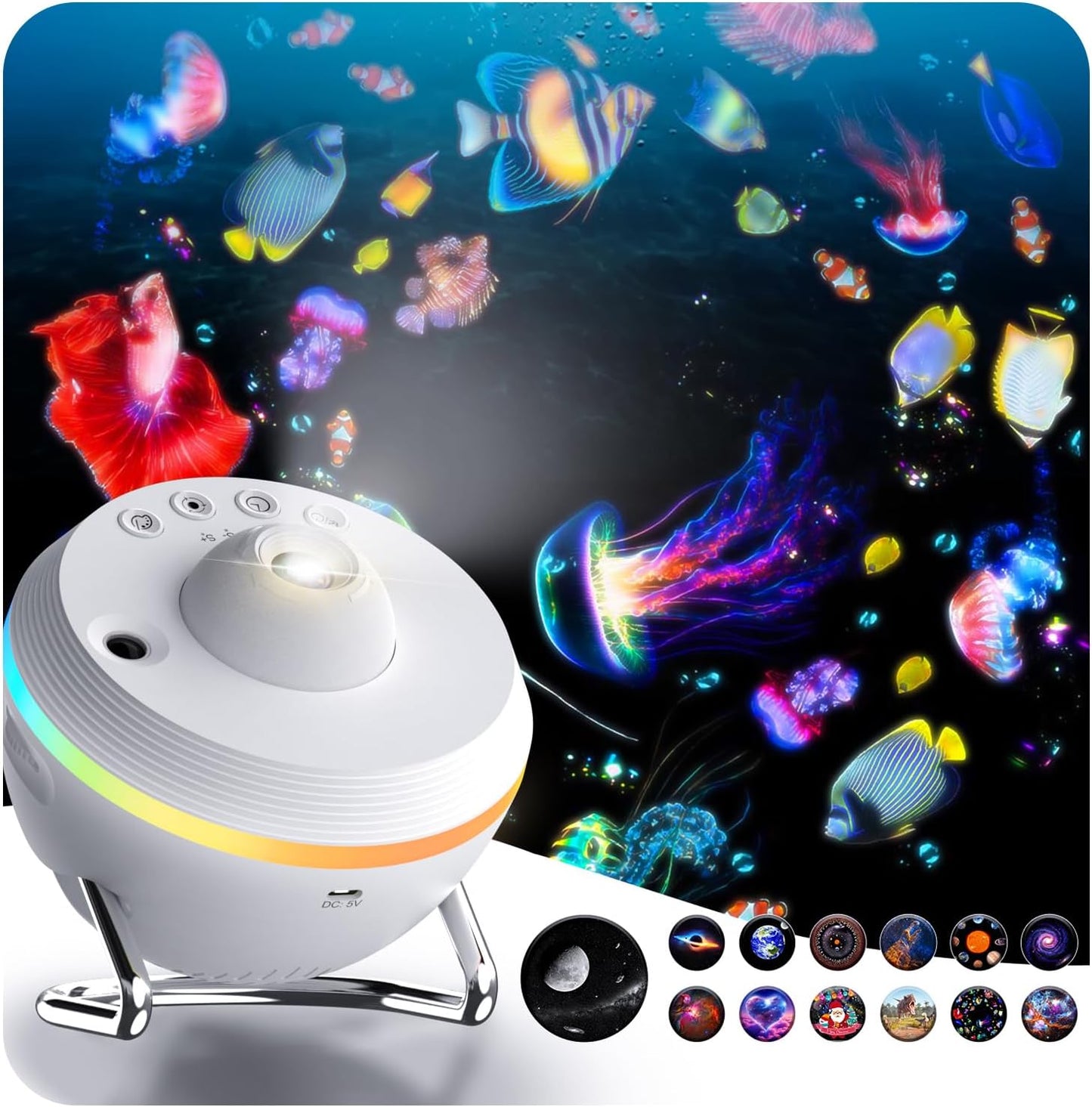 Jellyfish Projector, 13 in 1 Star Projector with Shooting Stars & 4 Varicolored Lighting Effects, Auto Timer Planetarium for Bedroom, Ocean Wave Night Light Projector for Kids Adults