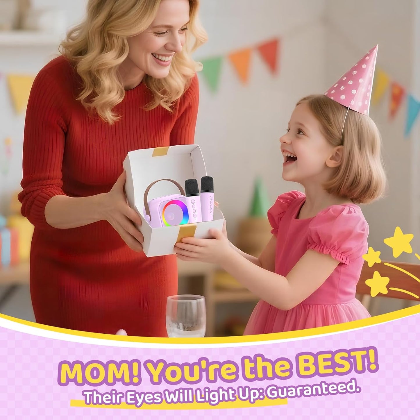 Karaoke Machine for Kids, Toys for 3-12 Years Old Girls Gifts, Kids Karaoke Microphone Machine Toy, Best Fun Christmas Birthday Gifts for 5 6 7 8 9 10 11 Years Teens Girl Boys Purple 2 Mic