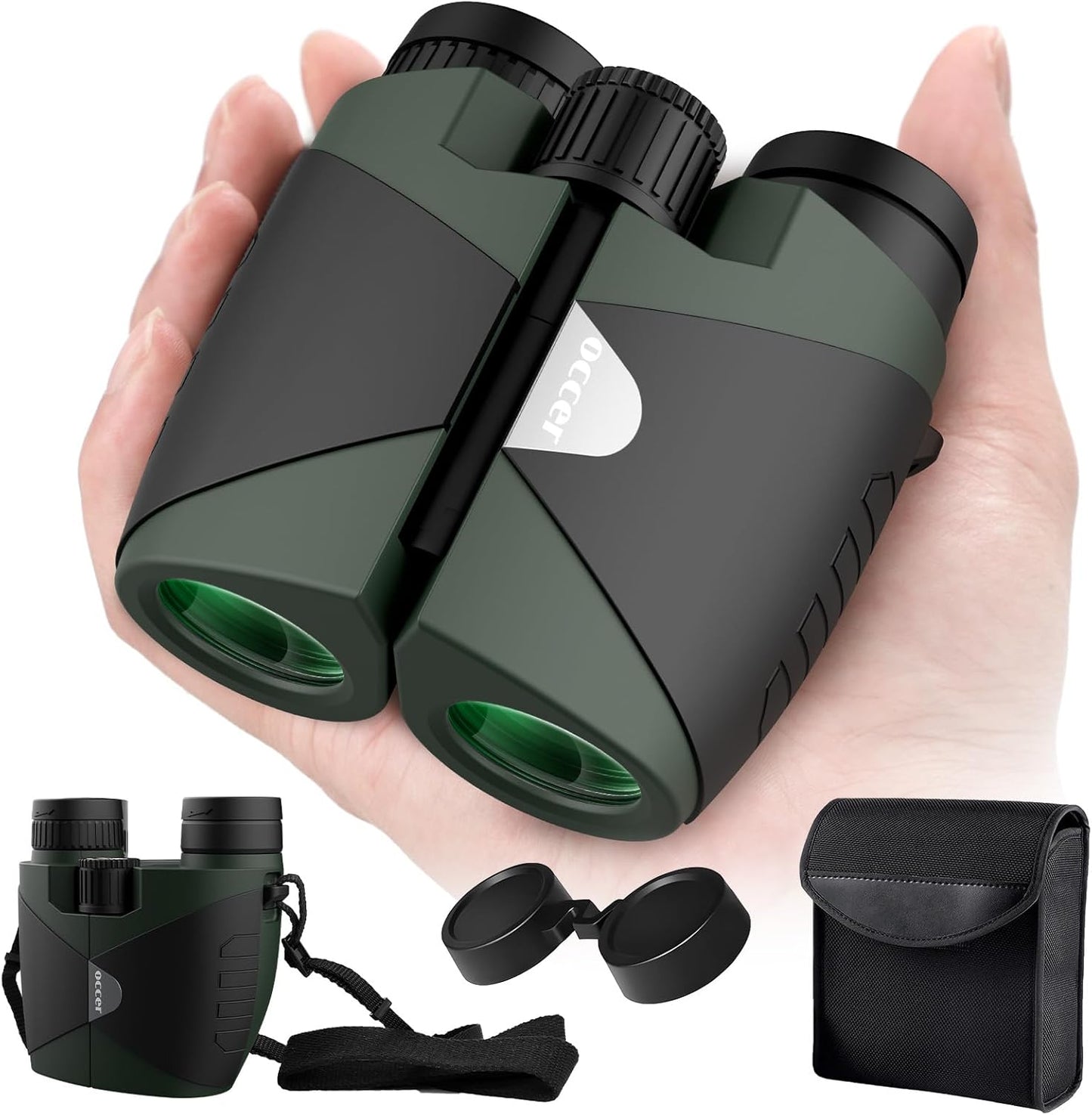 15x30 Compact Binoculars for Adults and Kids - Occer Large View High Powered Binoculars for Bird Watching - Lightweight Easy Focus Binocs with Low Light Vision for Hunting Cruise Ship Travel