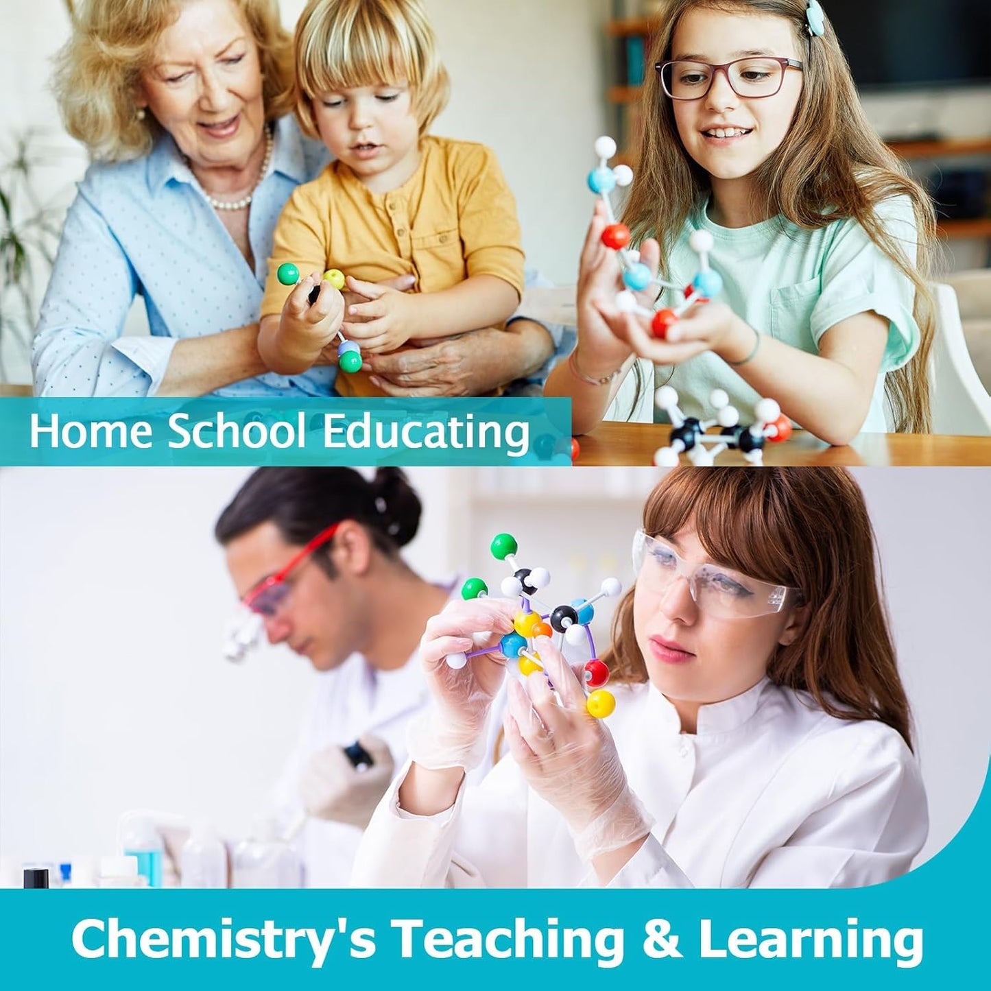 Molecular Model Kit, 240 Pcs Organic Molecular Chemistry Set, Atom Element Model Kit for Lessons in Chemistry, Molecular Structures Building kit, Ochem Science Gift for Teachers and Students