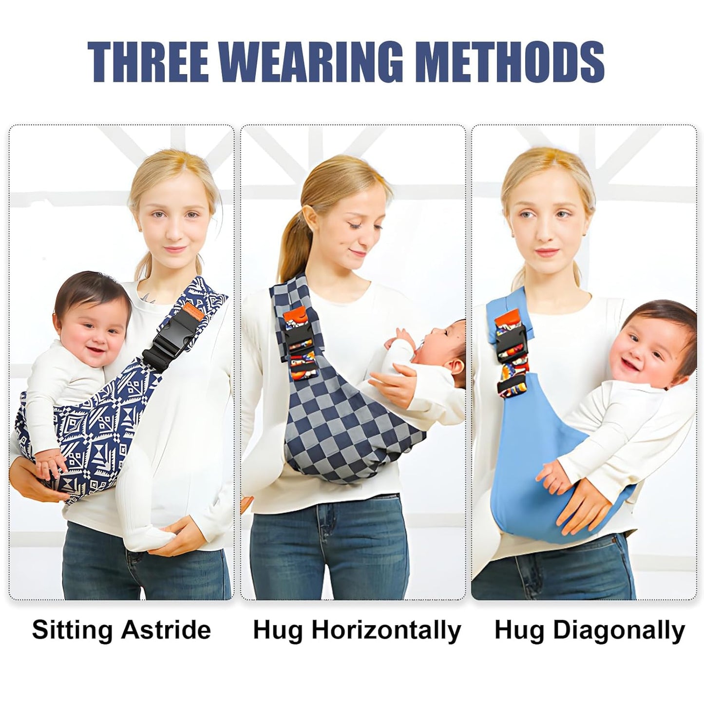 Baby Sling Carrier,Baby Sling,Toddler Carrier,Adjustable and Non-Slip Hip Seat Carriers Carrying 10-30 lbs(Blue Sailboat)