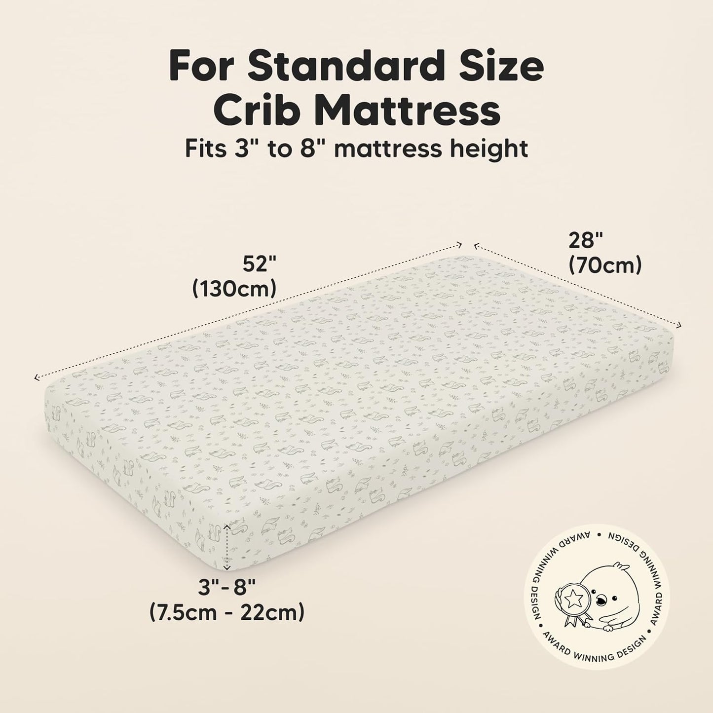 KeaBabies 2-Pack Organic Crib Sheets for Boys, Girls - 52x28 Fitted Crib Mattress Sheet Neutral, Breathable Jersey Cotton Cover for Baby Bed, Toddler Mattress, Soft & Cute Prints (Pine Grove)