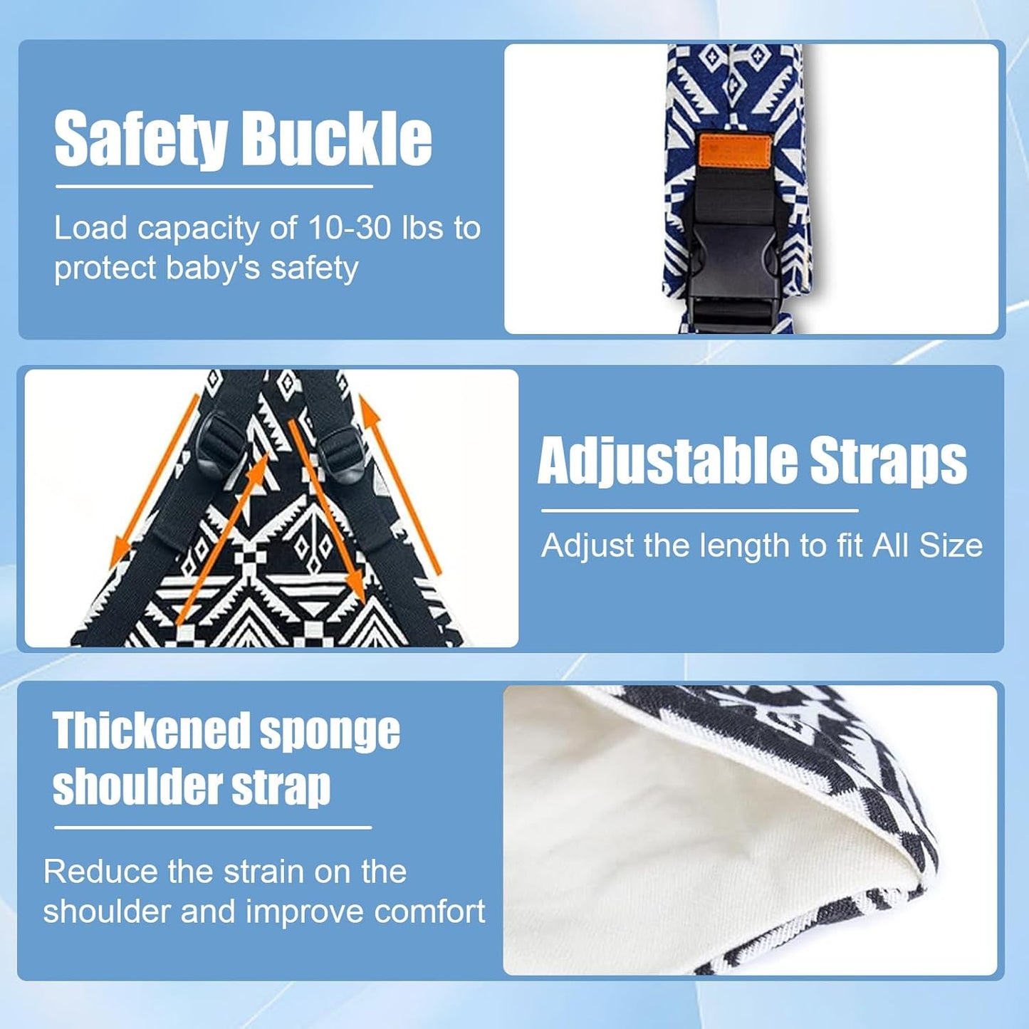 Baby Sling Carrier 2025 Baby Carrier Newborn to Toddler Sling Lightweight Baby Carrier Sling with Adjustable Straps Toddler Carrier Baby Wrap Sling for 10-30 lbs(Blue Sailboat)