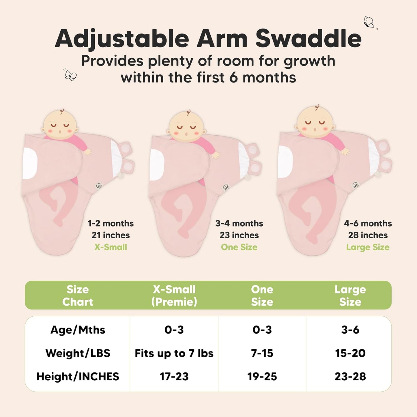 KeaBabies 3-Pack Organic Baby Swaddle Sleep Sacks - Swaddles for Newborns, Infant 0-3 Months, Baby Girls, Boys, Soft & Snug Newborn Sleep Sack, Nursery Swaddling Blankets (Mellow)