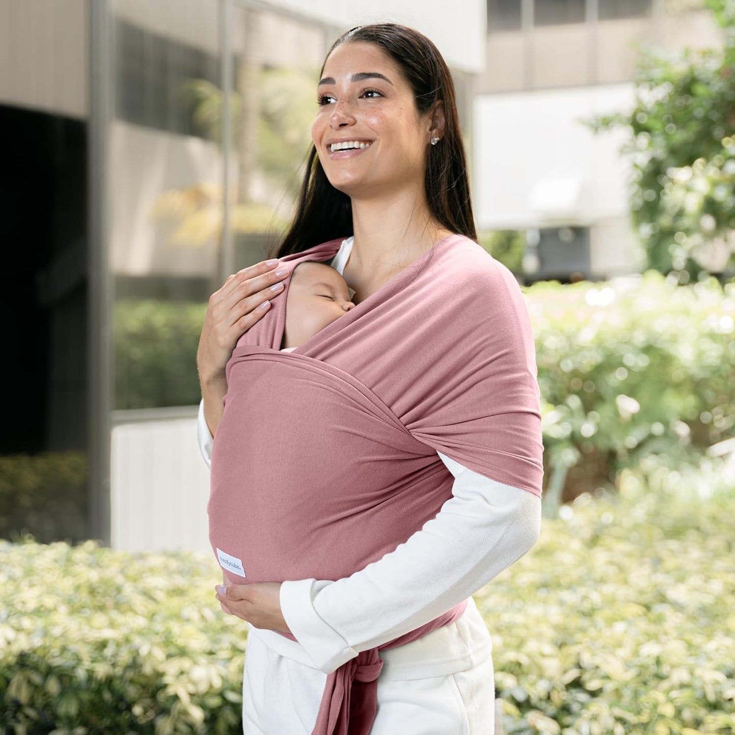 Comfy Cubs Baby Wrap Carrier - Soft & Secure Fit Cotton Blend Baby Carrier Newborn to Toddler - Hands-Free & Lightweight Infant Wrap - Adjustable, One Size Fits All Toddler Sling - Mauve