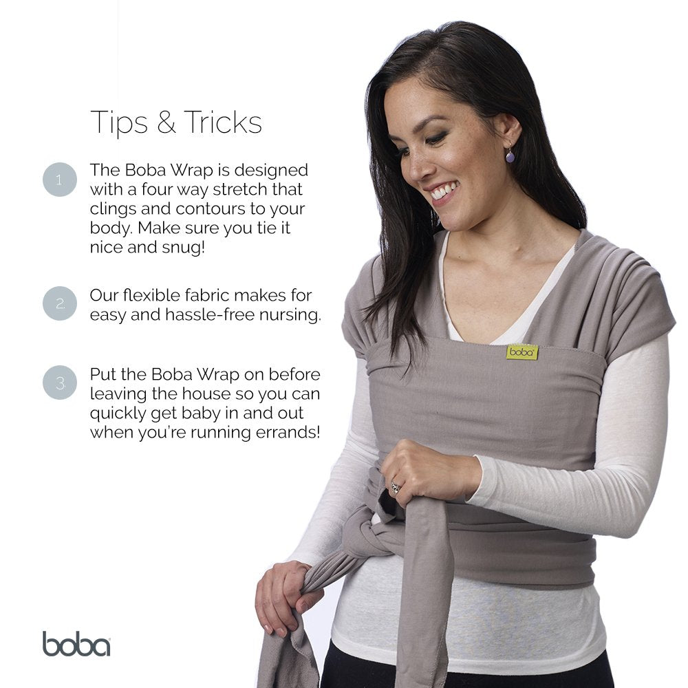Boba Baby Wrap Carrier – Original Baby Sling Carrier for Newborns (7–35 lbs), Soft, Secure, Hands-Free & Ergonomic, Ideal for Comfortable Bonding, New Parents (Serenity Riviera)