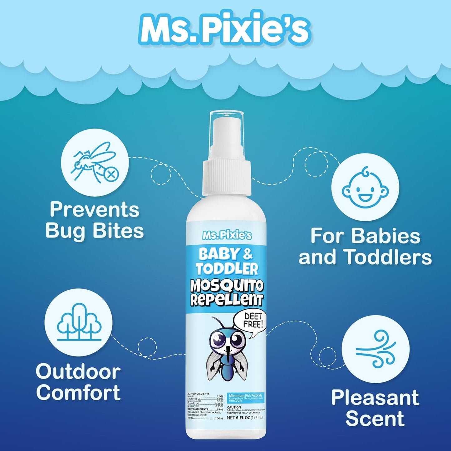 Ms. Pixie's Baby & Toddler Mosquito Repellent 3oz