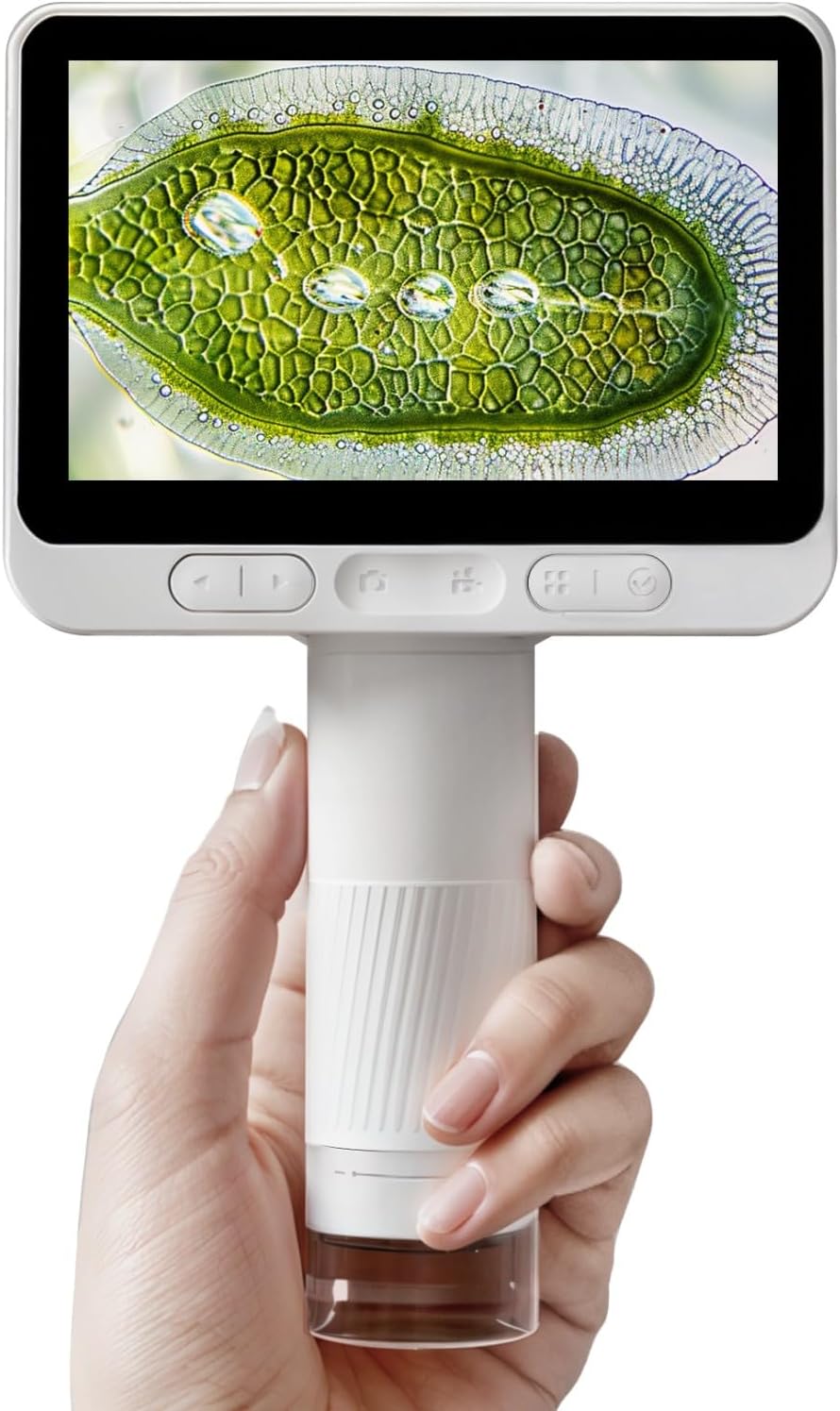 Digital Microscope with 4 Inch Screen, 1080P HD 1600X Kids Portable Handheld Microscope with 8G Card for Scientific Experiment