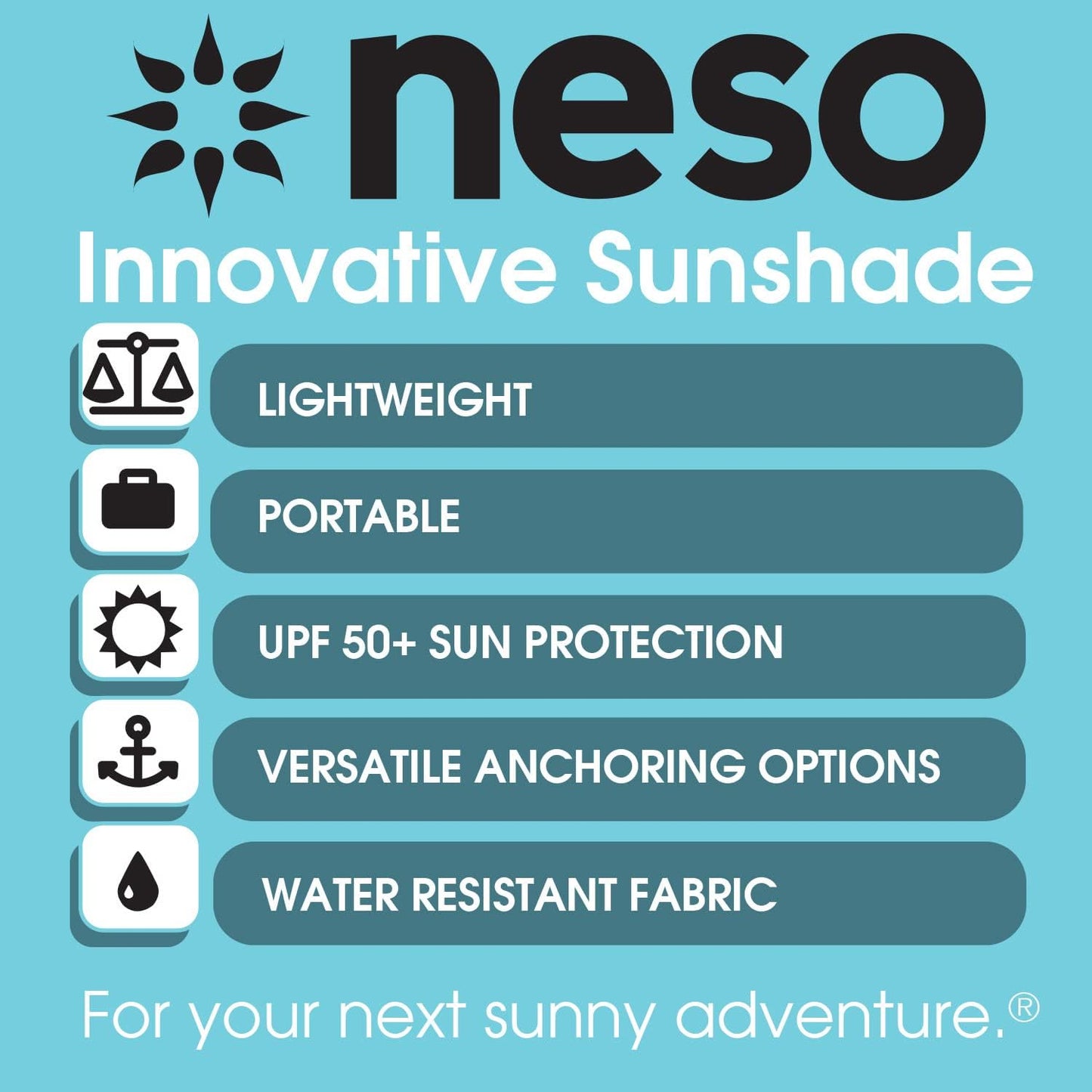 Neso Tents Beach Tent with Sand Anchor, Portable Canopy Sunshade - 7' x 7' - Patented Reinforced Corners (Lavender)