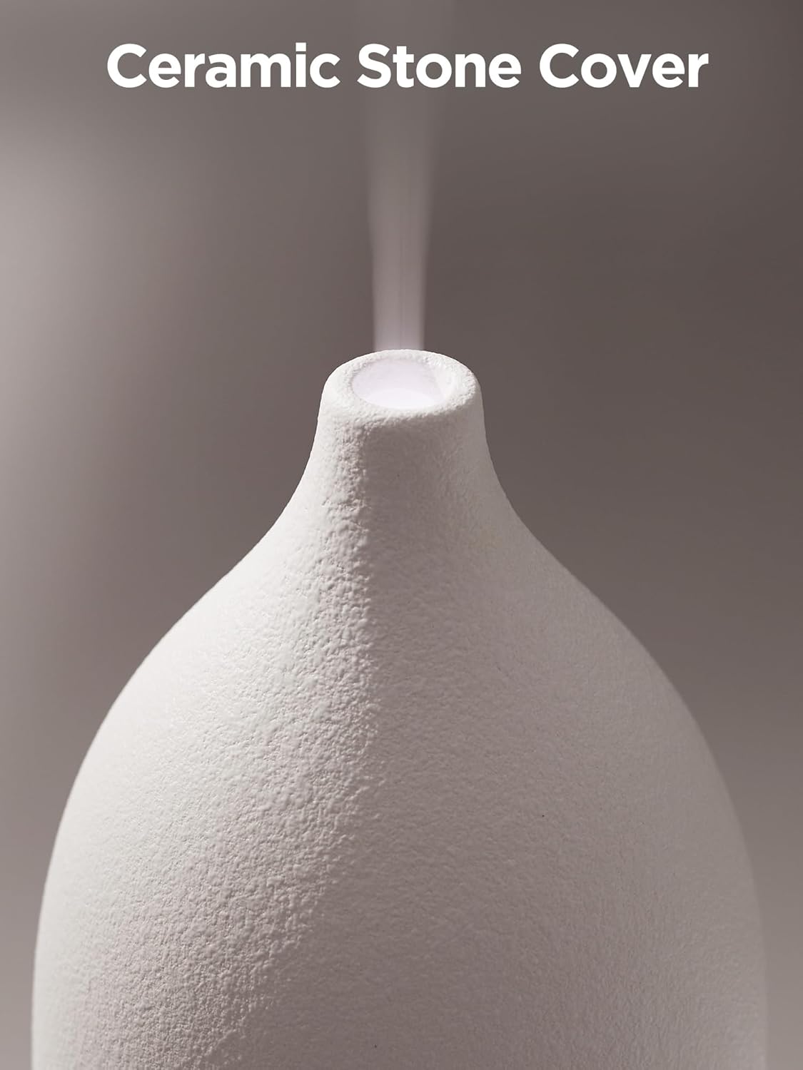 InnoGear Oil Diffuser, 150ML Ceramic Diffuser for Essential Oils Handcrafted Aromatherapy Diffuser Ultrasonic Cool Mist Humidifier with 2 Mist Modes Waterless Auto Off for Room Office, White Base