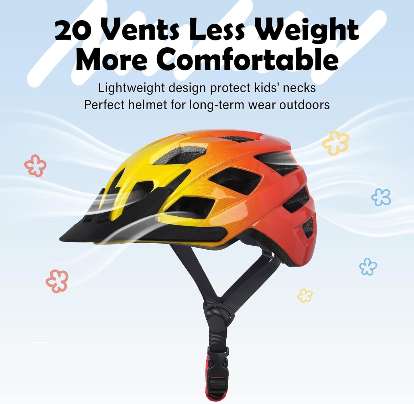 Kids Bike Helmet, 2 Size Adjustable for Youth Toddler Boys & Girls 3-5-8-10-12-14 Years, Child Helmets with Visor for Skating Cycling Scooter