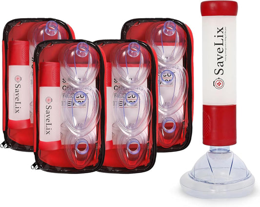 Anti-Choking Device 4 Pack – Portable Airway Suction Device & First Aid Kit for Adults & Children – Lightweight & Compact Emergency Solution for Home, Car & Travel