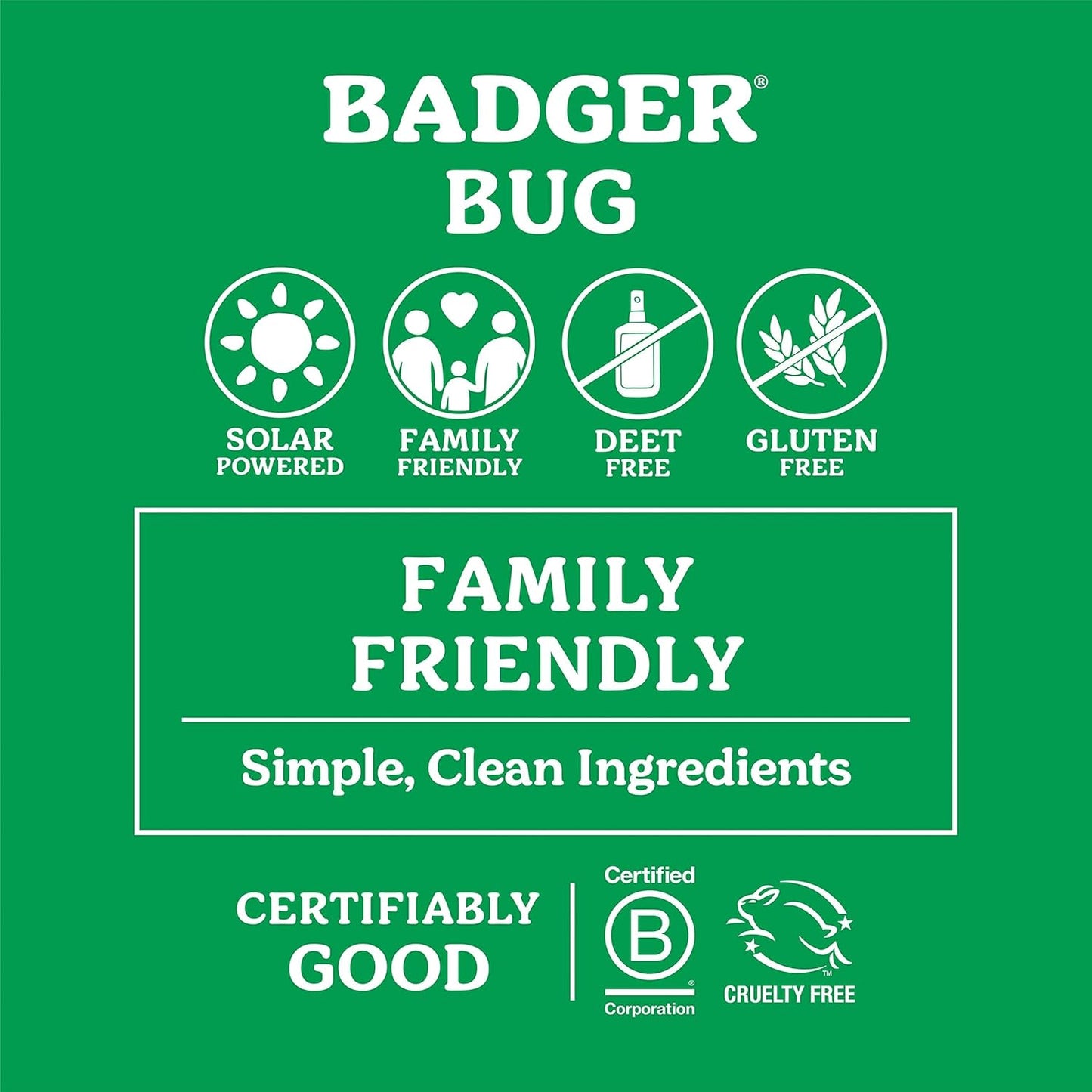 Badger Bug Spray, Family Friendly All Natural Mosquito Repellent w/Organic Essential Oils, Great Smelling Citronella Spray, Effective for 3 Hours, Deet-Free Vegan Plant Based Insect Repellent 4 fl oz