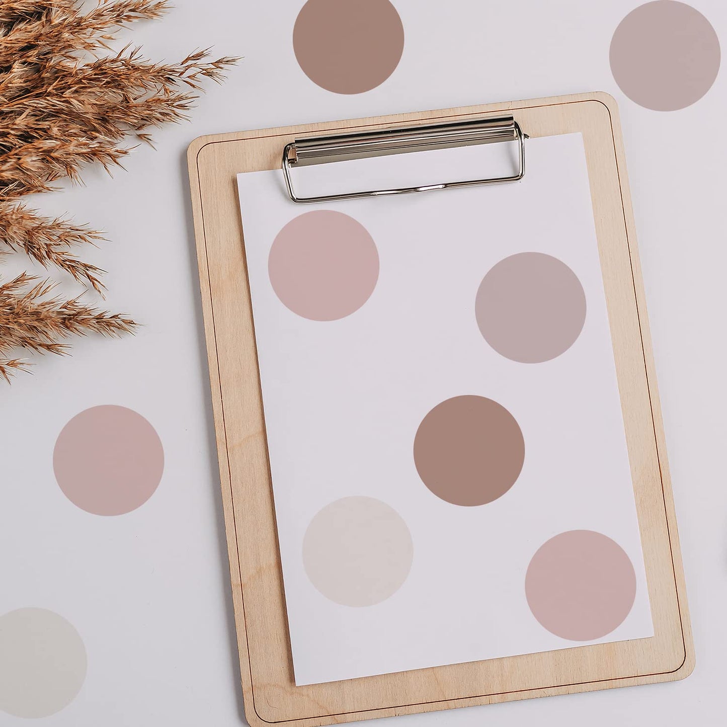 Boho Polka Dot Wall Decals Pink Dots Wall Sticker for Kids Baby Girls Living Room Bedroom Playroom (12 Sheets)