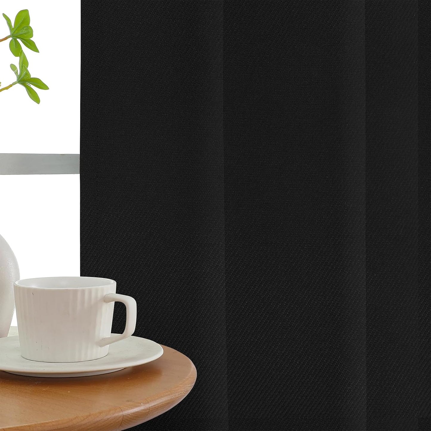 Joydeco 100% Blackout Curtains 96 Inches Long 2 Panels Set, Thermal Insulated Long Curtains& Drapes 2 Burg, Room Darkening Drapes for Bedroom Living Room Window (Black, W52 x L96 Inch)