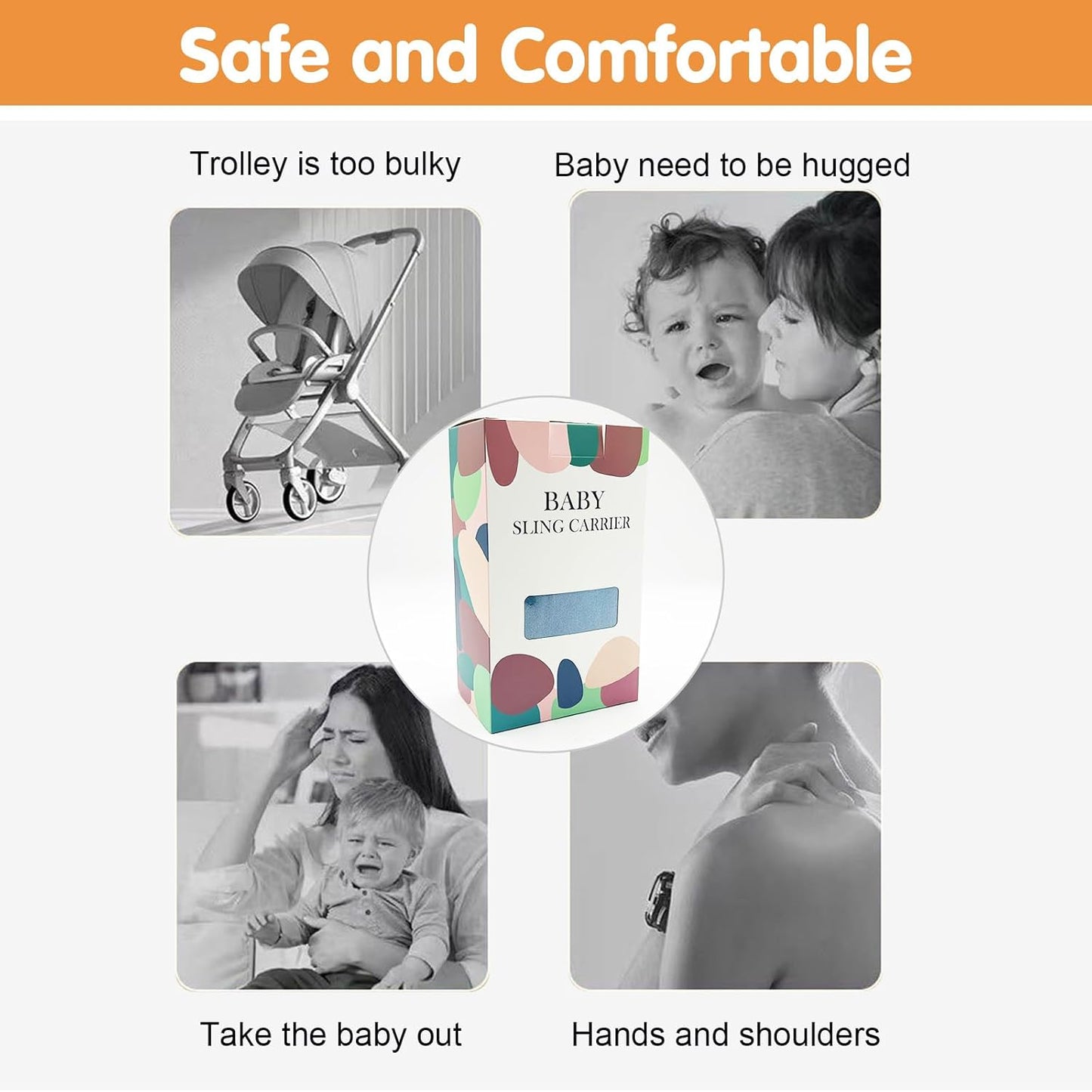 Baby Sling Carrier,Toddler Carrier,Upgraded 2025 Baby Sling with 4 Adjustable Straps(10-30lbs),Lightweight,Portable and One Size Fits All(Blue)