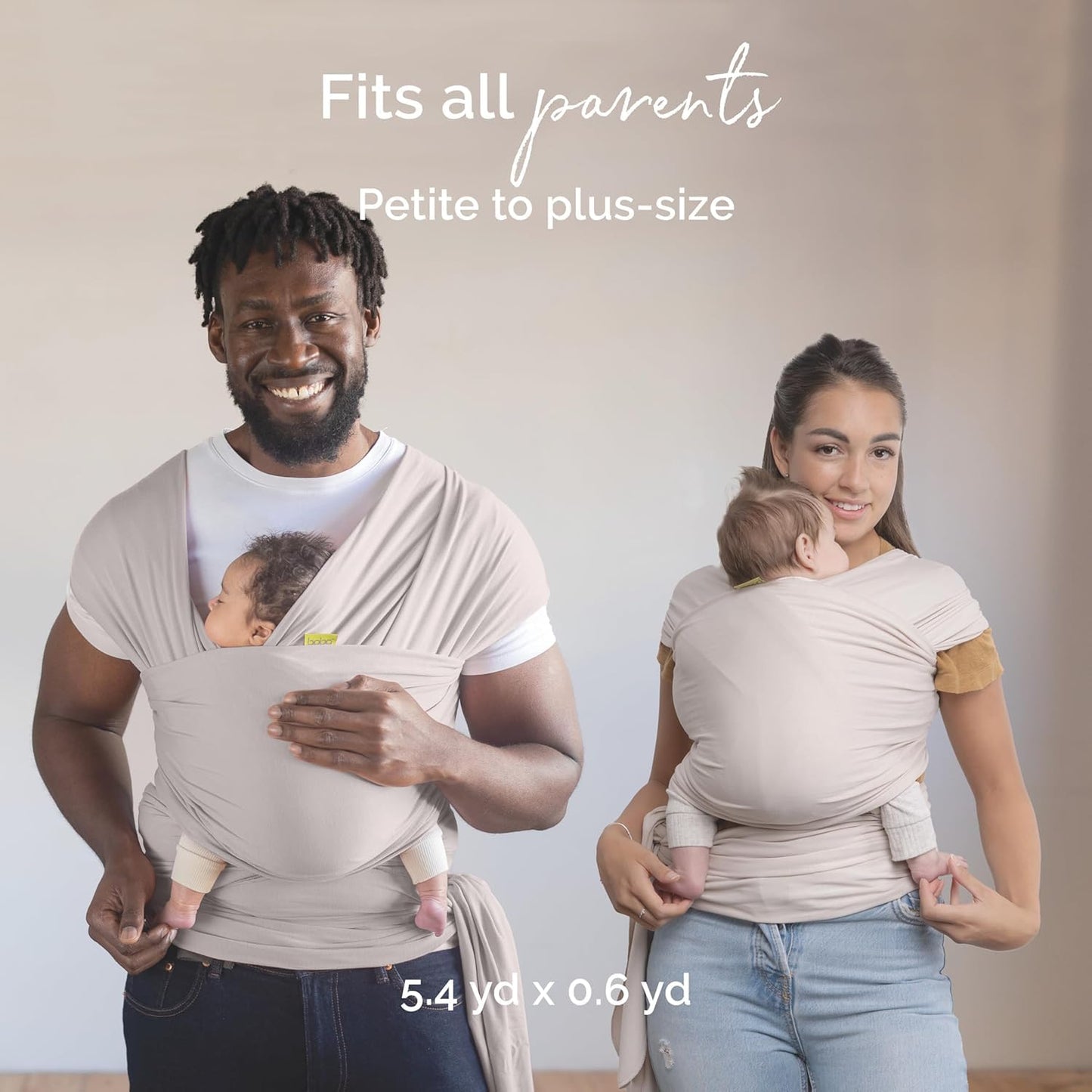 Boba Baby Wrap Carrier – Original Baby Sling Carrier for Newborns (7–35 lbs), Soft, Secure, Hands-Free & Ergonomic, Ideal for Comfortable Bonding, New Parents (Serenity Organic Stone)