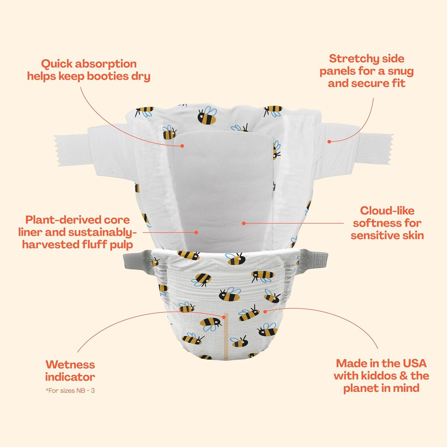 Hello Bello Premium Diapers Size 1 (8-12 lbs), Balloon Buddies Designs, 32ct Jumbo Pack