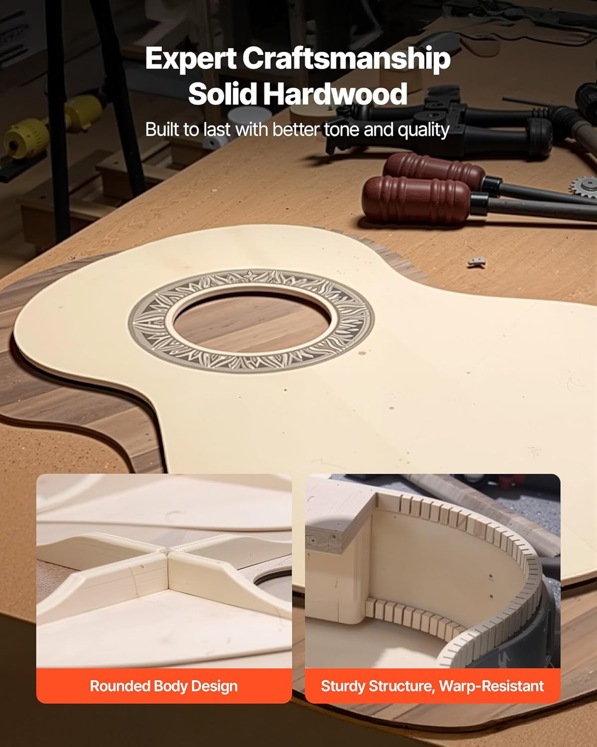 VEVOR Acoustic Guitar, Classical Guitar Starter Kit for Beginners, with Nylon Strings, Basswood Guitar, for Kids Adults Girls Boys Students