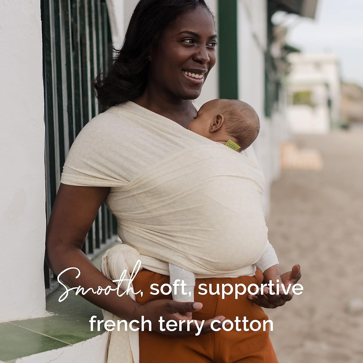 Boba Baby Wrap Carrier – Original Baby Sling Carrier for Newborns (7–35 lbs), Soft, Secure, Hands-Free & Ergonomic, Ideal for Comfortable Bonding, New Parents (Serenity Oat Meadow)