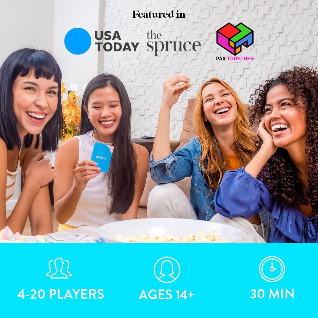 Rabble - A Party Game That Keeps You Guessing | 4-20+ Players, Party Games for Adults, Teens, Family, Friends, Large Group, Game Night, Bachelorette Party, Adult Party Games