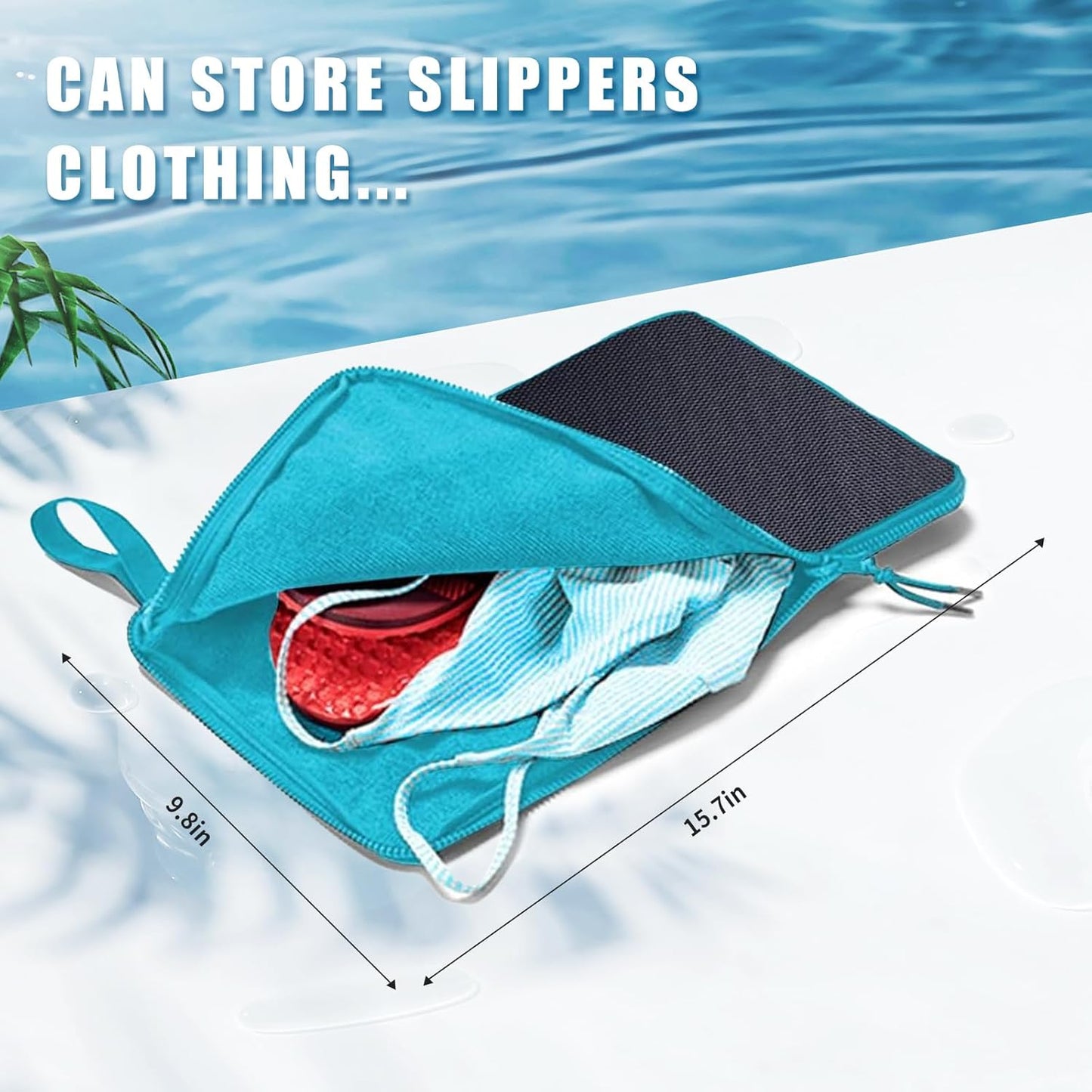 Wet Bag, Wet Dry Bag, Wet bag for swimsuit,Travel, Beach, Pool, Diapers, Dirty Yoga Gym Clothes, Waterproof Embedded Towel Wet Bag(Fleece)-Leakproof Wet Clothes Bag, Beach Travel Essentials