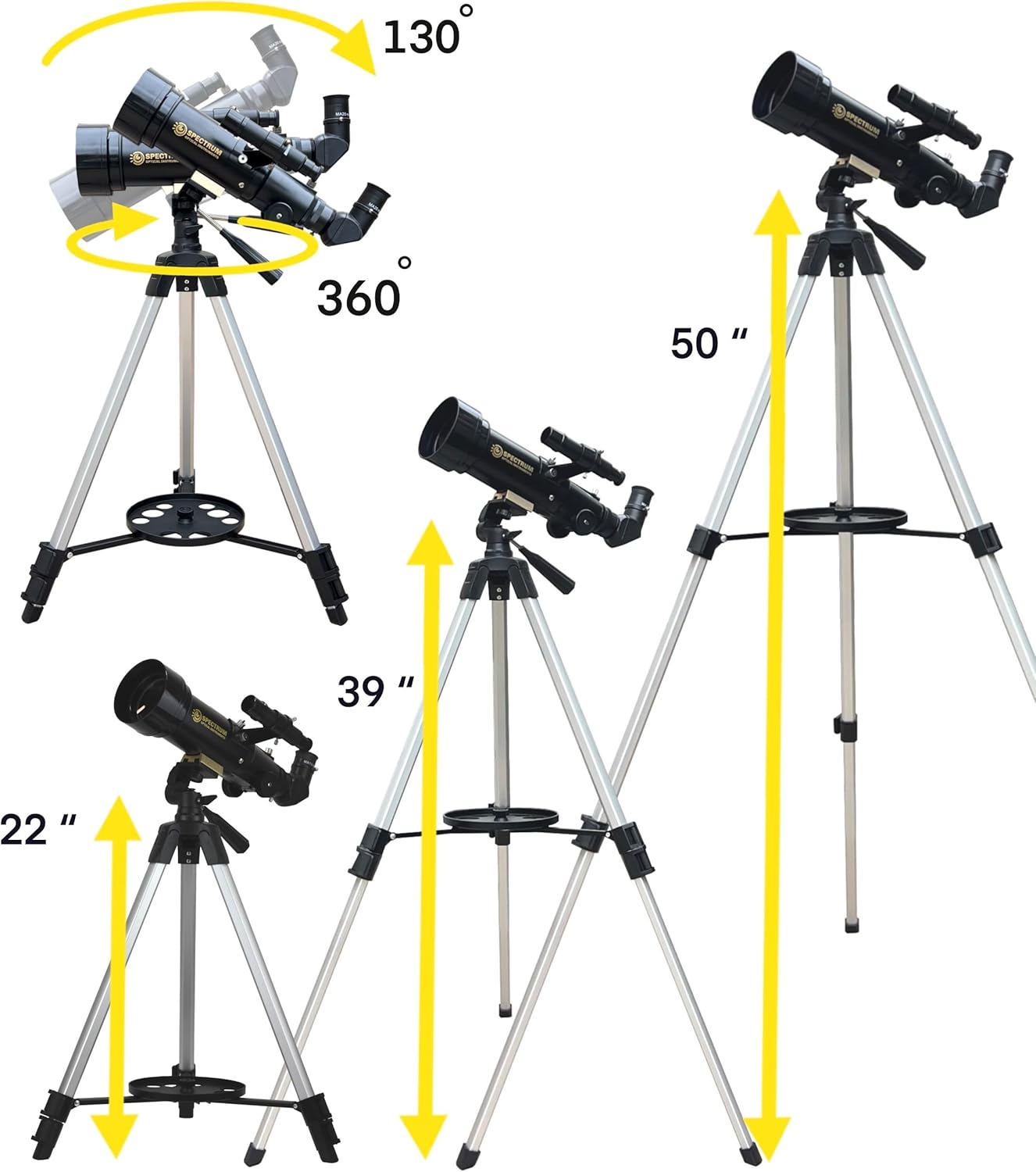 SpectrumOI Telescope for Kids & Adults - Astronomy Gift, 70mm Aperture Refractor with Carry Bag & Phone Holder
