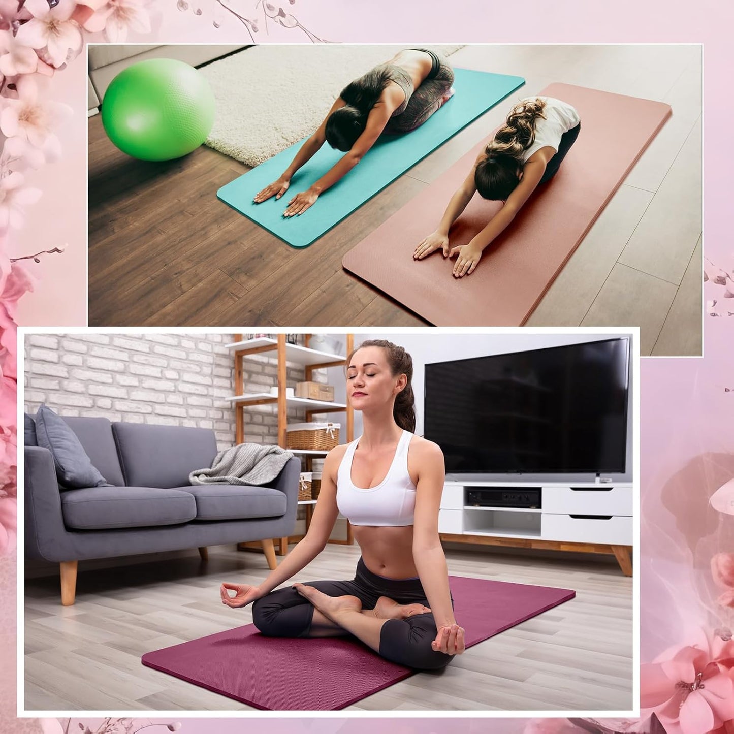 Timgle 6 Pcs 10mm Thick Yoga Mat Bulk, 68 x 24 Inches, Anti-Slip Tear-Resistant Exercise Mat for Adult Fitness, Stretching, Workout and Studio