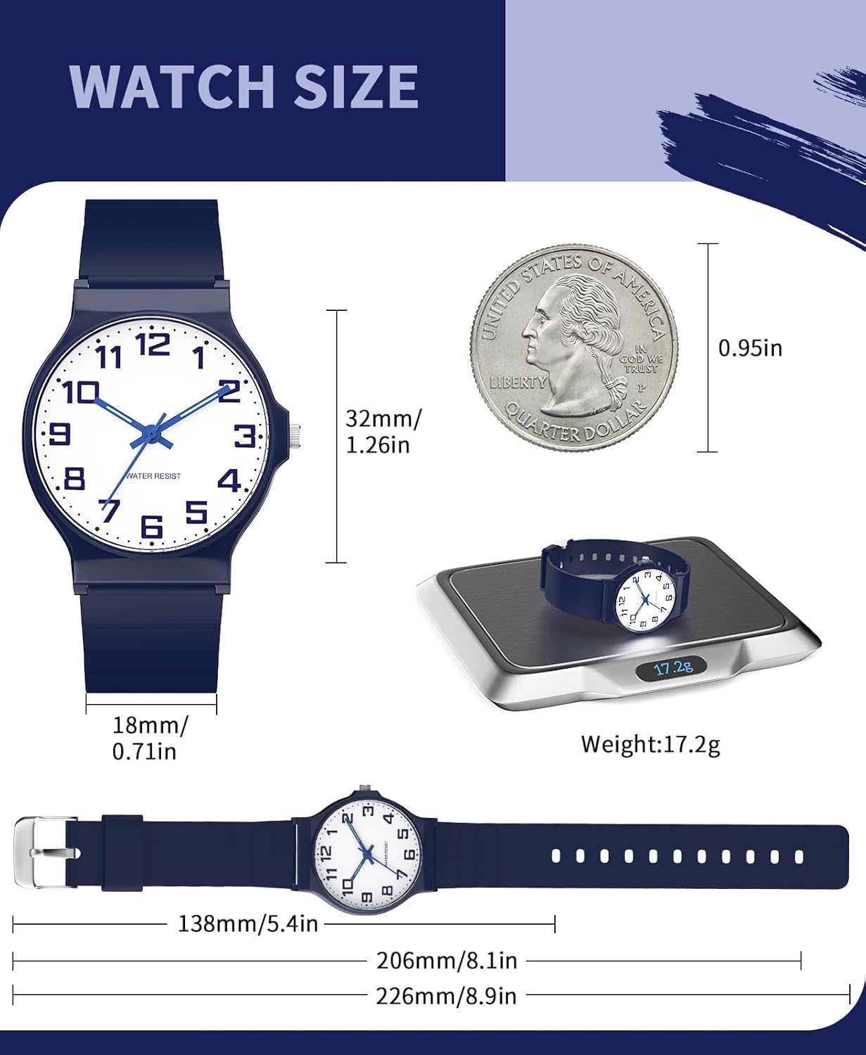 Kids Analog Watch Boys Girls, 30M Waterproof, Sports Watch for Boys, Easy to Read Children's Thin Dial Wrist Watches with Soft Band, for Ages 5-15 Kids Great Birthday Gifts Christmas Day