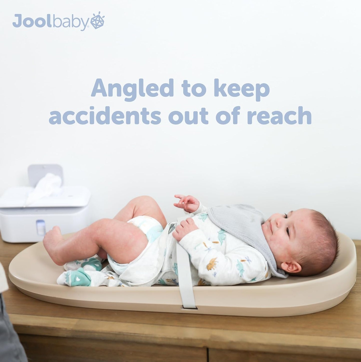 Jool Baby Waterproof Baby Changing Pad - Easy to Clean, Lightweight & Portable - Large Foam Cushion for Comfort (Oatmeal)