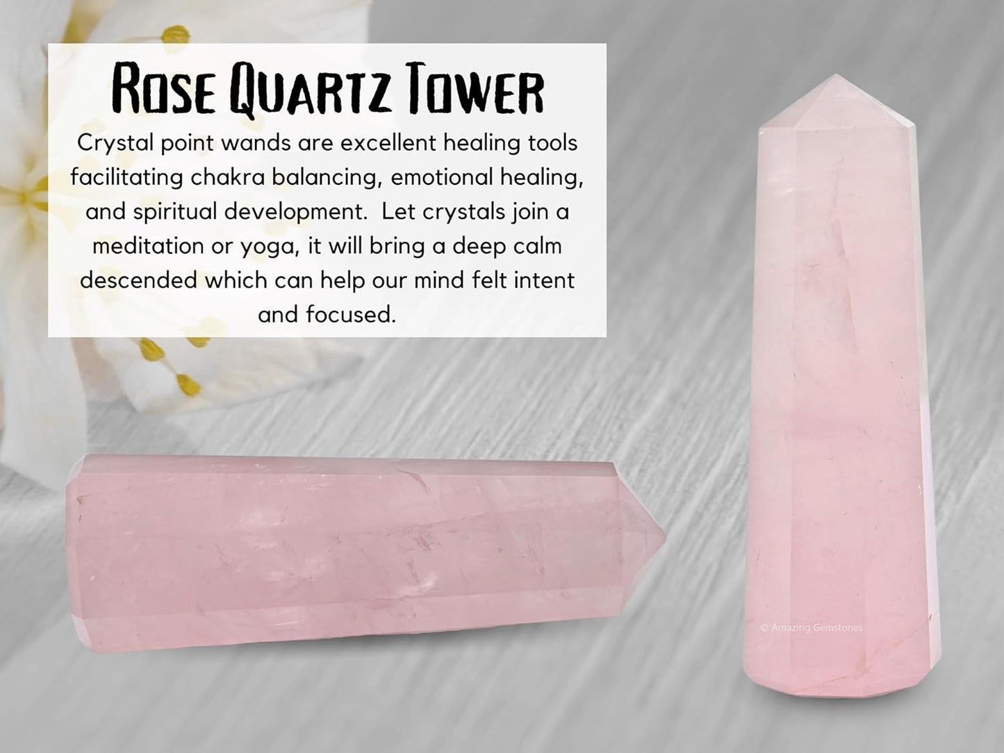 Amazing Gemstone Star Rose Quartz Crystal Towers ~ Natural Healing Crystal Point Obelisk for Reiki Healing and Crystal Grid (2 to 3 INCH)