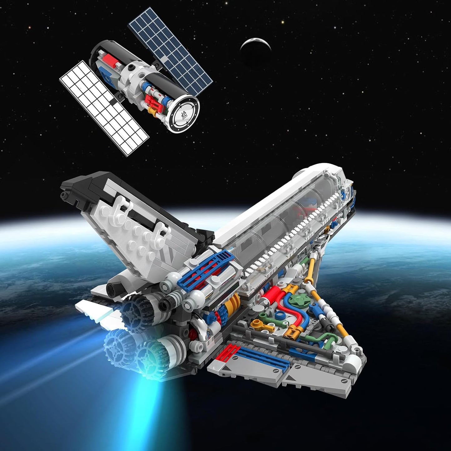 JMBricklayer Space Shuttle Building Sets for Adult, Airplane Spaceship Space Toys for Kids Teens, Gifts for adults Boys Girls 8 9 10 11 12 13 14+, Collectible Display Model with Adjustable Stand 70122