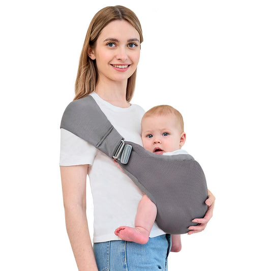Baby Sling Carrier,Baby Carrier Newborn to Toddler,Toddler Carrier,Portable Lightweight & Spreadable Shoulder Straps (Dark Grey)