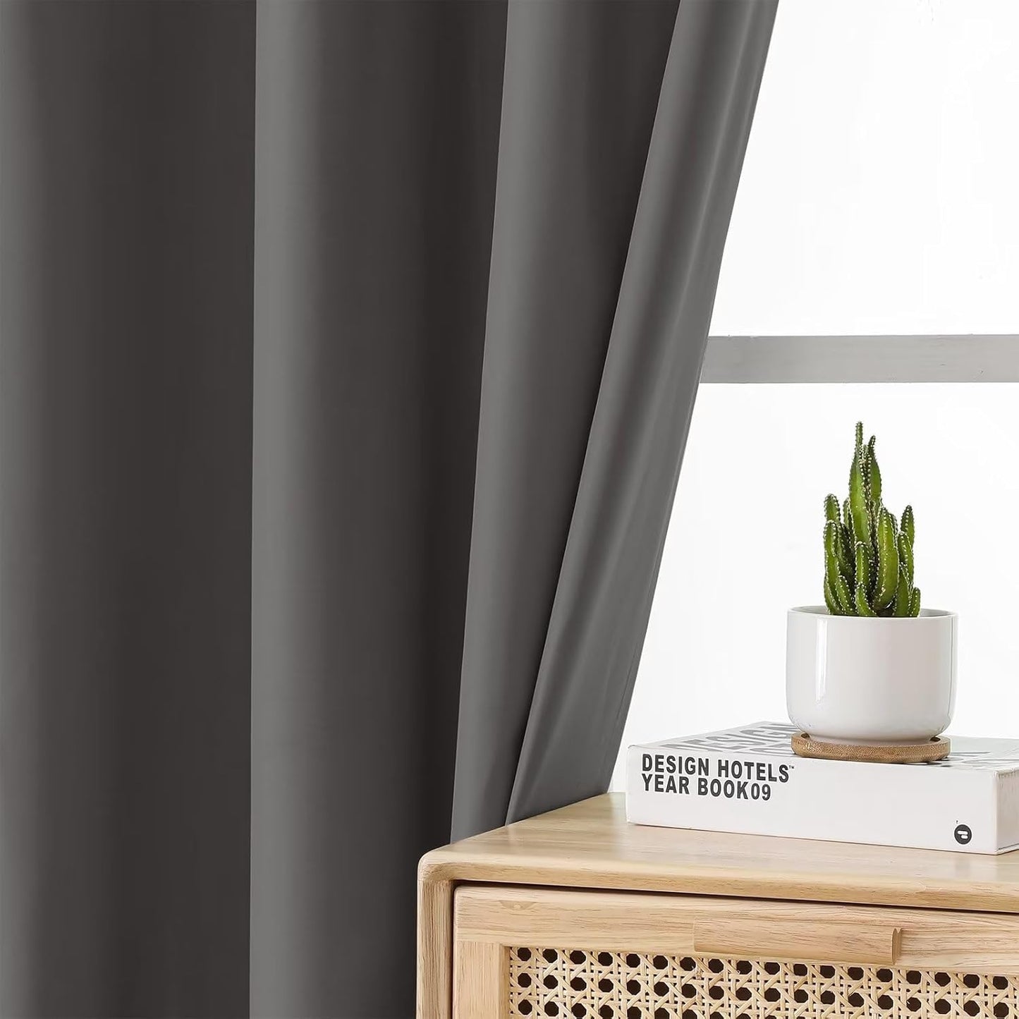 Joydeco Dark Grey Blackout Curtains 120 Inches Long, Extra Long Grey Curtains for Living Room Bedroom, Total Room Darkening Thermal Insulated Solid Drapes for Windows with Grommets