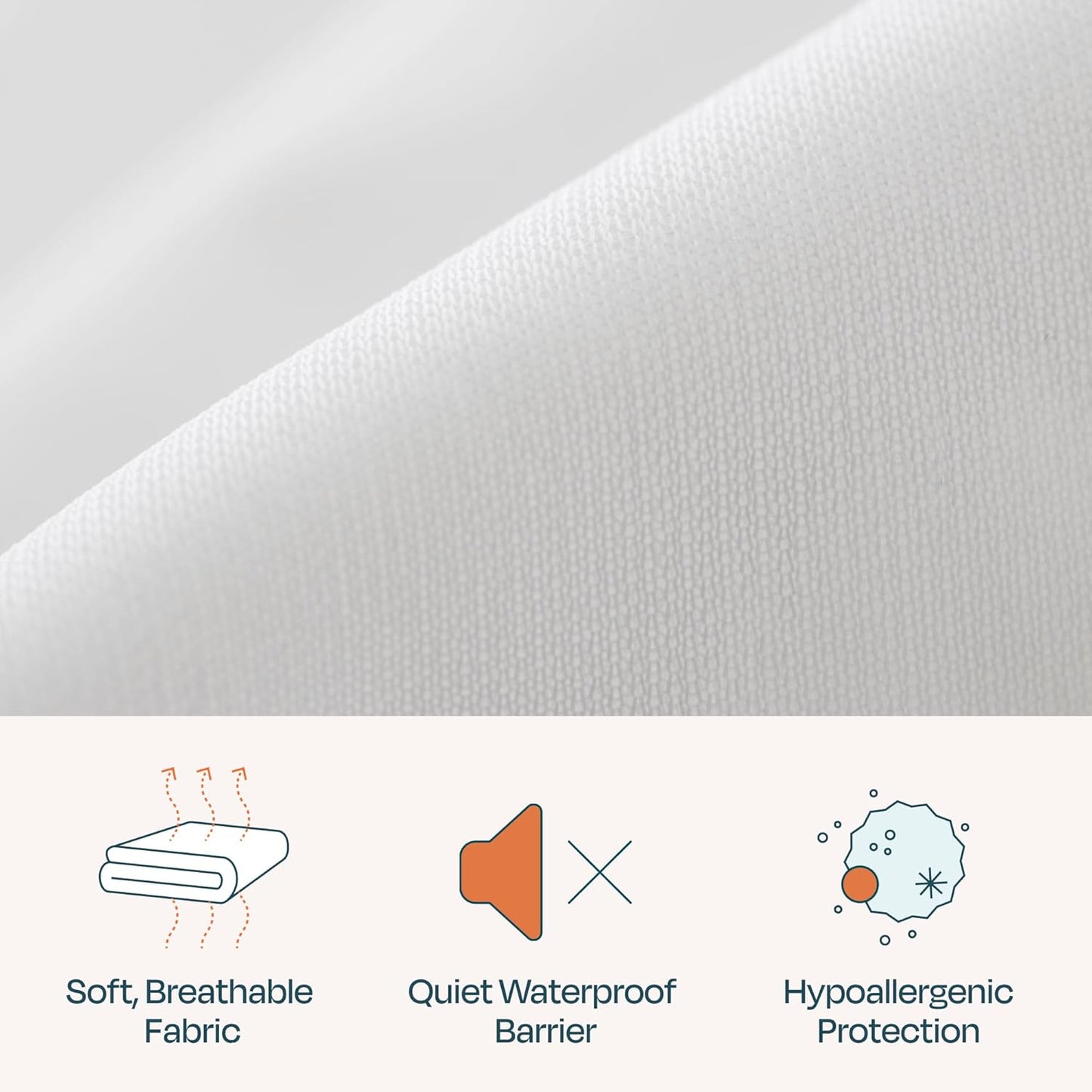 Linenspa Zippered Mattress Encasement – California King Size Waterproof Mattress Protector – Quiet Cover & Complete protection – Dorm Room Essentials, White
