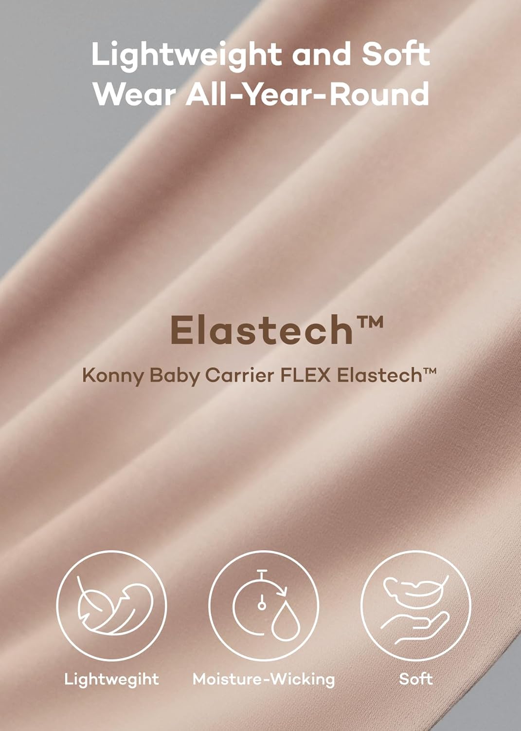 Konny Baby Carrier Flex SoftBreeze with Head Support - Adjustable, Easy to Wear Baby Wrap Sling, Perfect for Newborn Babies Essentials up to 44 lbs (XS-XL) - Black