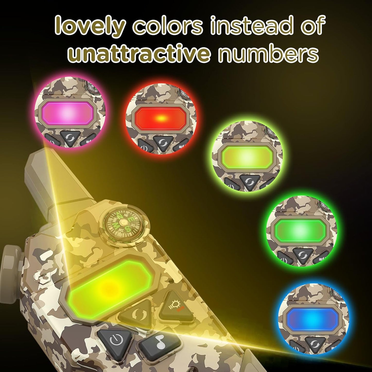 Walkie Talkies for Kids,5 Colourful Channels 2 Way Radio,Compass Flashlight and Magnifying Glass,3 Miles Long Range for Adventure Game,Outside, Camping, Hiking,Toys for 3-12 Year Old Boys Girls