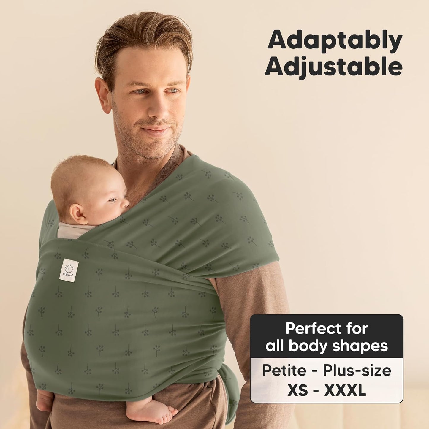 KeaBabies Baby Wrap Carrier - All in 1 Original Baby Carrier Newborn to Toddler Sling, Easy to Wear, Hands Free Bonding, Lightweight, Breathable Infant Wraps (Forest Berries)