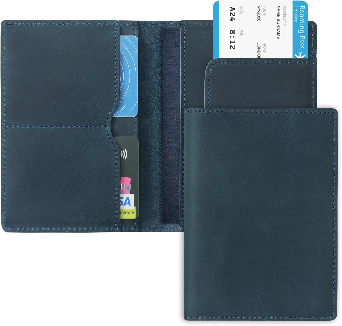 Jack&Chris Leather Passport Holder, Handmade Passport cover, Travel Wallet Cover Case for Men and Women, Leather Travel Documents Organizer Protector, JC107