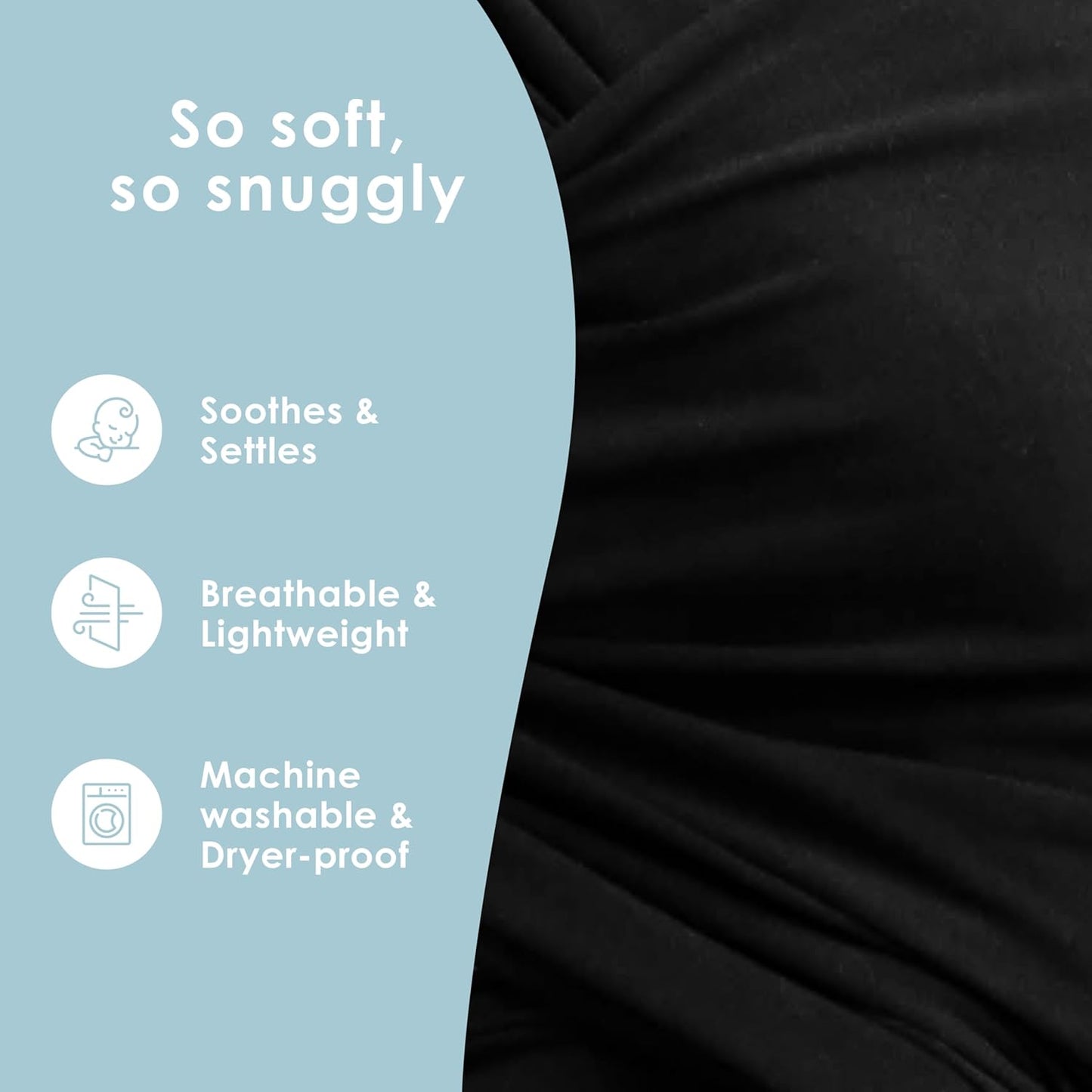 Sleepy Wrap Stretchy Ergonomic Baby Carrier Sling for Newborns to Toddlers - Hands-Free Lightweight Baby Wrap 7-35 lbs (Sable Black)