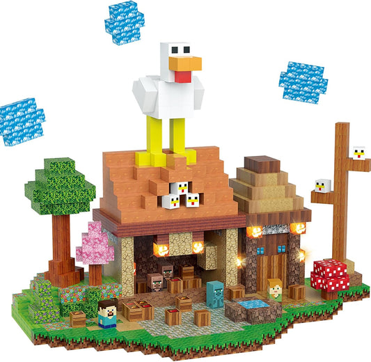 Magnetic Blocks Toy Building Set for Kids 3+, Light Up Magnetic Building Blocks, 3D Construction Build Toys STEM Sensory Magnet Cubes Christmas Birthday Present