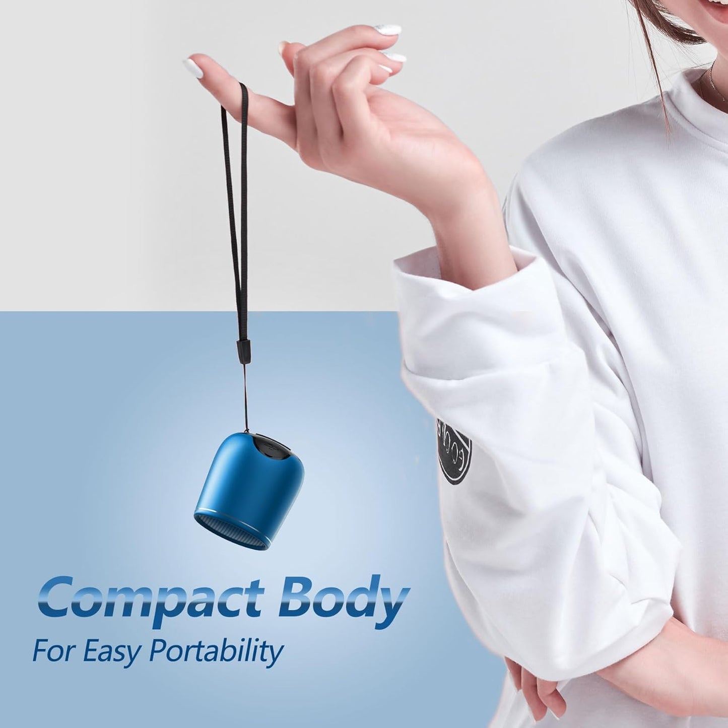 INSMY Small Bluetooth Speaker, Waterproof Mini Portable Wireless Speaker, Punchy Bass Rich Audio Stereo Pairing, Handheld Pocket Size, Built in Mic for Hiking Gift Laptop Tablet (Blue)